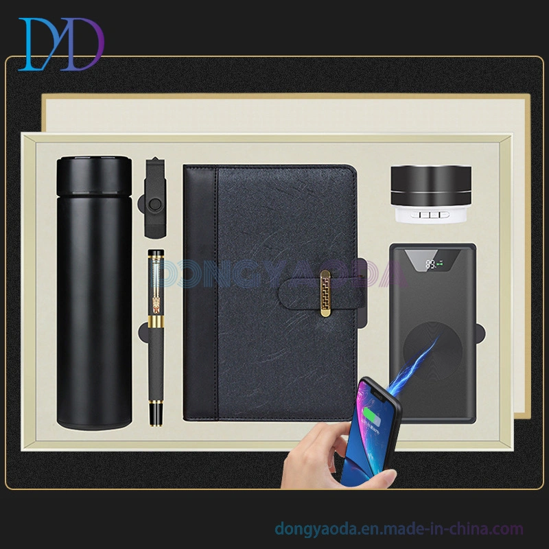 2023 Custom Logo Key Chain&Vacuum Cup&Pen&PU Notebook Gift Set